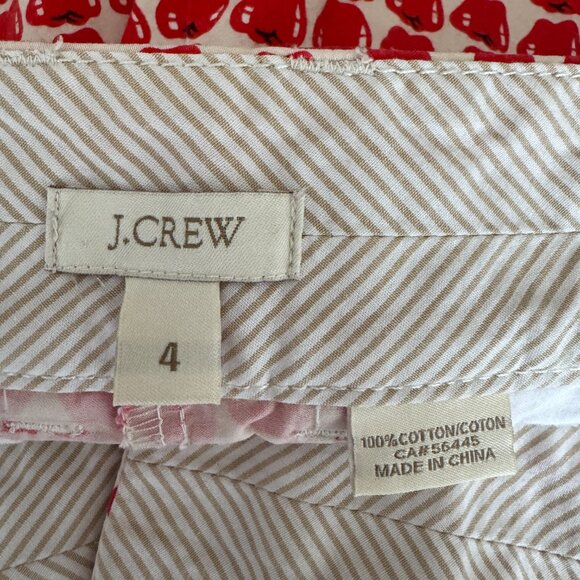 J Crew Classic Chino Mini Delicious Apple Print Shorts Women's Size 4 - Picture 4 of 8